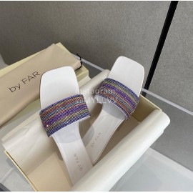 Byfar Summer New Diamond High Heel Slippers For Women White