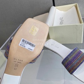 Byfar Summer New Diamond High Heel Slippers For Women White