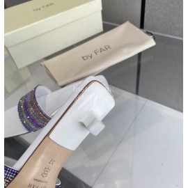 Byfar Summer New Diamond High Heel Slippers For Women White