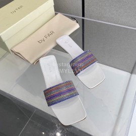 Byfar Summer New Diamond High Heel Slippers For Women White