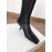 Byfar New Soft Sheepskin High Heel Knee Boots For Women Black