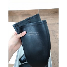 Byfar New Soft Sheepskin High Heel Knee Boots For Women Black