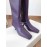 Byfar New Soft Sheepskin High Heel Knee Boots For Women Purple
