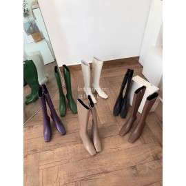 Byfar New Soft Sheepskin High Heel Knee Boots For Women Purple