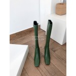 Byfar New Soft Sheepskin High Heel Knee Boots For Women Green