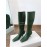 Byfar New Soft Sheepskin High Heel Knee Boots For Women Green