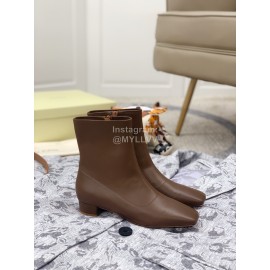 Byfar Autumn Winter Retro Square Head Short Boots For Women Brown