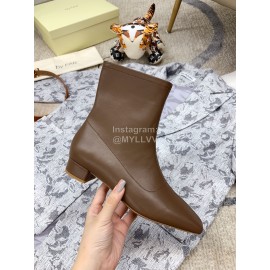 Byfar Autumn Winter Retro Square Head Short Boots For Women Brown