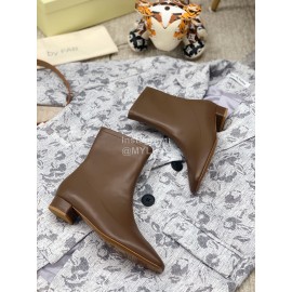 Byfar Autumn Winter Retro Square Head Short Boots For Women Brown