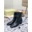 Byfar Autumn Winter Retro Square Head Short Boots For Women Black