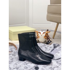 Byfar Autumn Winter Retro Square Head Short Boots For Women Black