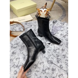 Byfar Autumn Winter Retro Square Head Short Boots For Women Black