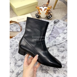 Byfar Autumn Winter Retro Square Head Short Boots For Women Black