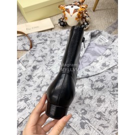 Byfar Autumn Winter Retro Square Head Short Boots For Women Black