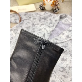 Byfar Autumn Winter Retro Square Head Short Boots For Women Black