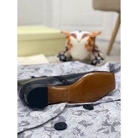 Byfar Autumn Winter Retro Square Head Short Boots For Women Black