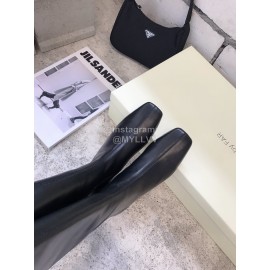 Byfar Fashion Soft Sheepskin High Heel Knee Boots For Women Black