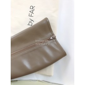 Byfar Fashion Soft Sheepskin High Heel Knee Boots For Women Gray