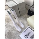 Byfar Fashion Soft Sheepskin High Heel Knee Boots For Women White