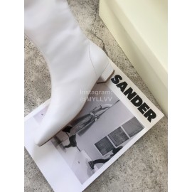 Byfar Fashion Soft Sheepskin High Heel Knee Boots For Women White