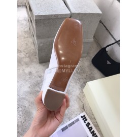 Byfar Fashion Soft Sheepskin High Heel Knee Boots For Women White