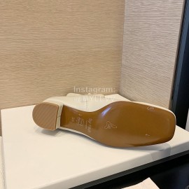 Byfar Retro Soft Sheepskin High Heel Boots For Women White