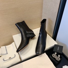 Byfar Retro Soft Sheepskin High Heel Boots For Women Black