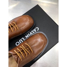 Calvin Luo Cowhide Lace Up Casual Sandals For Women Brown