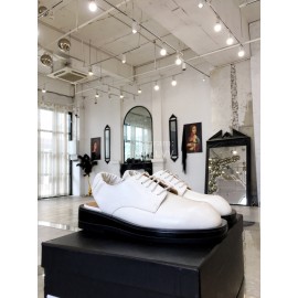 Calvin Luo Cowhide Lace Up Casual Sandals For Women White