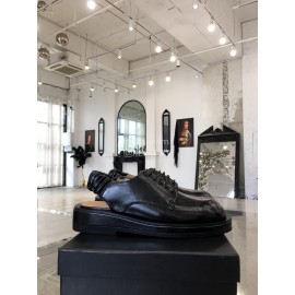 Calvin Luo Cowhide Lace Up Casual Sandals For Women Black