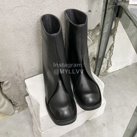 Calvin Luo Vintage Napa Cowhide Boots For Women Black