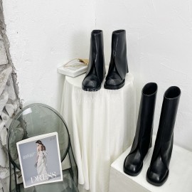 Calvin Luo Vintage Napa Cowhide Boots For Women Black