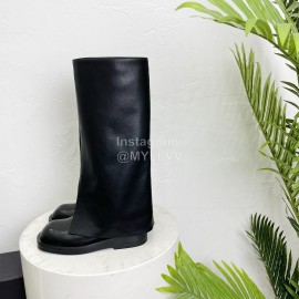 Calvin Luo Vintage Napa Cowhide Long Boots For Women Black