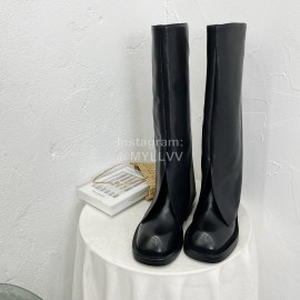Calvin Luo Vintage Napa Cowhide Long Boots For Women Black