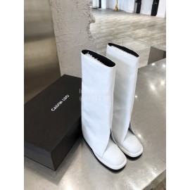 Calvin Luo Vintage Napa Cowhide Long Boots For Women White