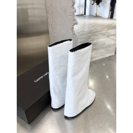 Calvin Luo Vintage Napa Cowhide Long Boots For Women White