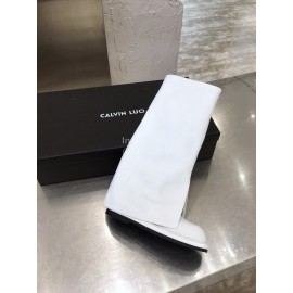 Calvin Luo Vintage Napa Cowhide Long Boots For Women White