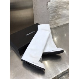 Calvin Luo Vintage Napa Cowhide Long Boots For Women White