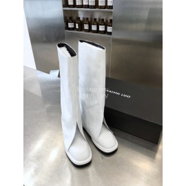 Calvin Luo Vintage Napa Cowhide Long Boots For Women White