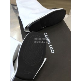 Calvin Luo Vintage Napa Cowhide Long Boots For Women White