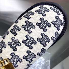 Celine Autumn Winter Printed Wool Chain Short Boots For Women Black