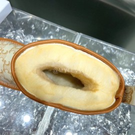 Celine Autumn Winter Printed Wool Chain Short Boots For Women Brown