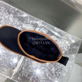 Celine Autumn Winter Printed Wool Canvas Short Boots For Women Black