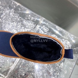 Celine Autumn Winter Printed Wool Canvas Short Boots For Women Blue