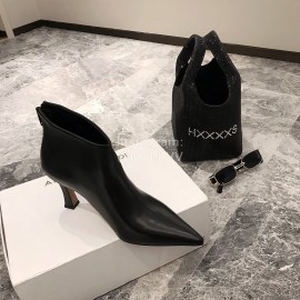 Celine New Sheepskin Pointed High Heel Boots For Women Black