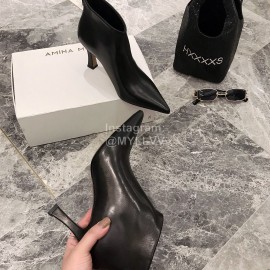 Celine New Sheepskin Pointed High Heel Boots For Women Black