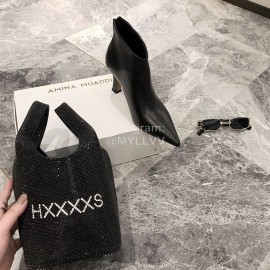 Celine New Sheepskin Pointed High Heel Boots For Women Black