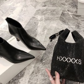 Celine New Sheepskin Pointed High Heel Boots For Women Black