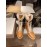 Celine Winter Lamb Wool Lapel Over Knee Boots For Women Brown
