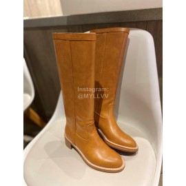 Celine Winter Calf Leather Knee Boots For Women Brown